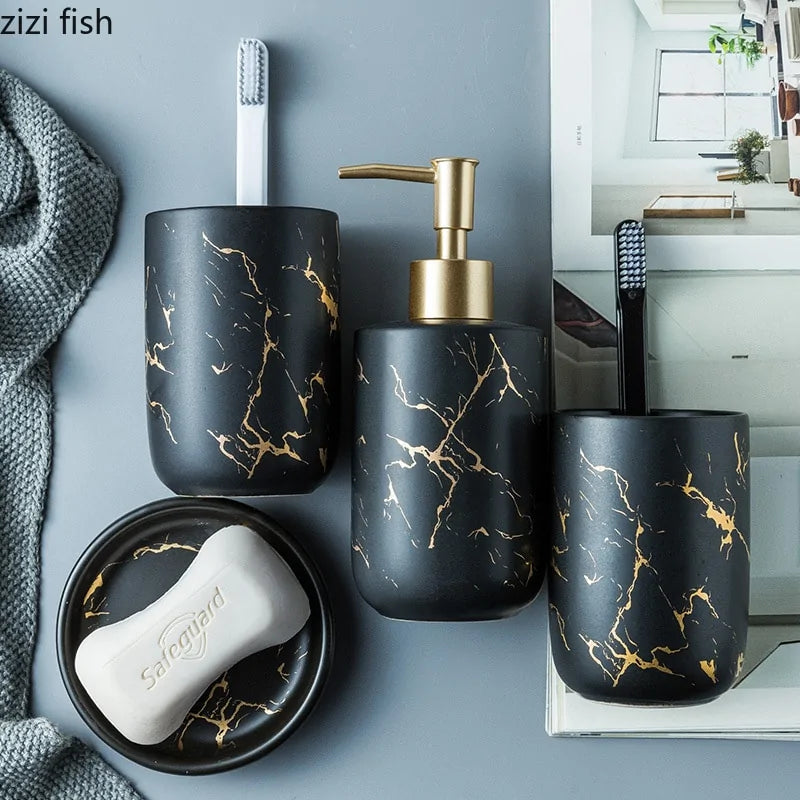 Nordic Matte Bathroom Accessories Set - WanderMart Co.