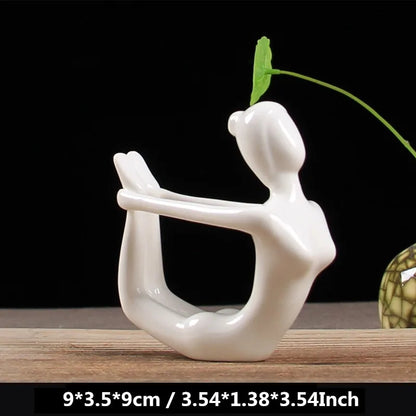 White Ceramic Yoga Figurines - WanderMart Co.