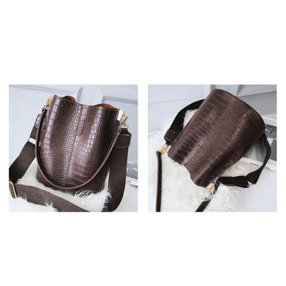 Blake Shoulder Bag -Chocolate Croc - WanderMart Co.