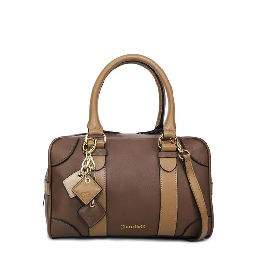 Carlotta Leather Handbag - Chocolate / Caramel - WanderMart Co.