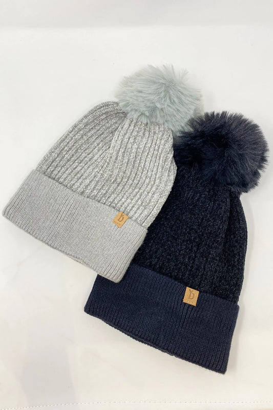 Chenille Pom Beanie - WanderMart Co.