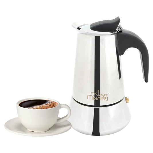 Any Morning Jun-4 Stainless Steel Espresso Coffee Maker 200 ml - WanderMart Co.