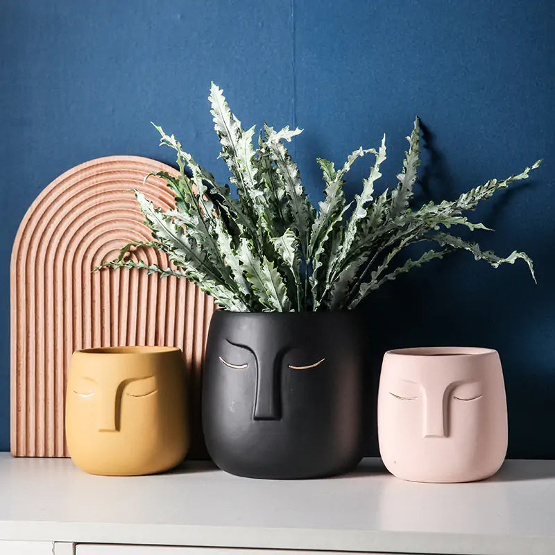 Ceramic Face Living Room Vase - WanderMart Co.