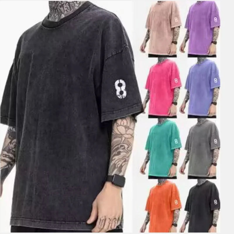 Distressed Round Neck Short Sleeve T-Shirt - WanderMart Co.