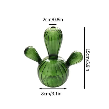 Modern Transparent Cactus Glass Vase for Room Decoration - WanderMart Co.