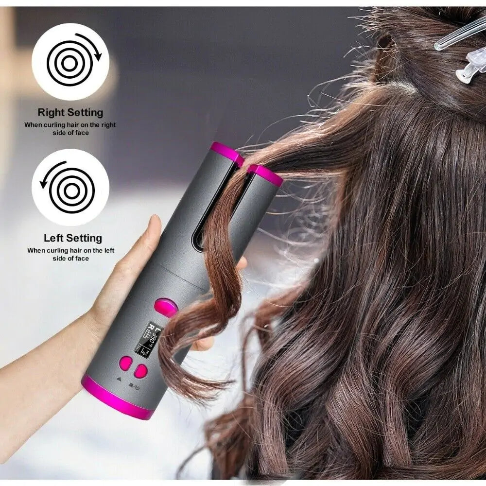 Cordless Rotating Hair Curler - WanderMart Co.