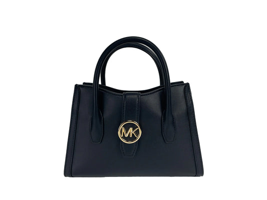 Michael Kors Gabby Small Black Leather Satchel Bag - WanderMart Co.