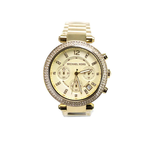 Michael Kors (MK5354) Parker Chronograph Gold-Tone Stainless Steel Watch - WanderMart Co.