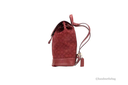 Coach Dempsey Red Apple Jacquard Canvas Logo Patch Backpack - WanderMart Co.