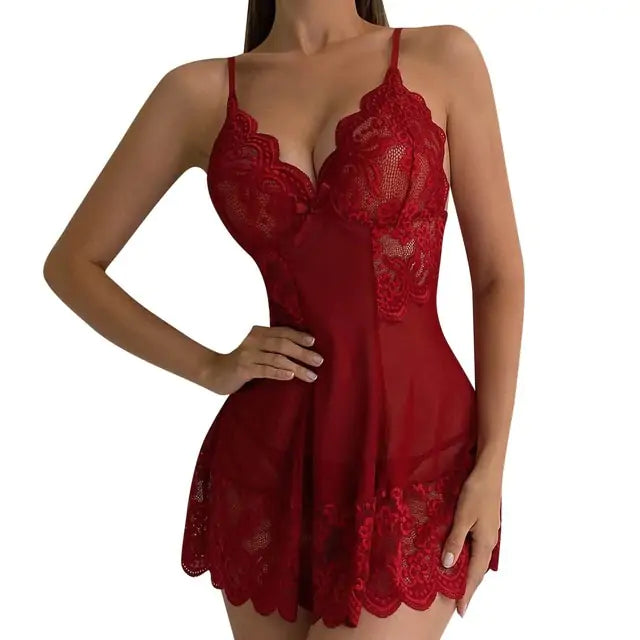 Floral Lace Sexy Night Dress - WanderMart Co.