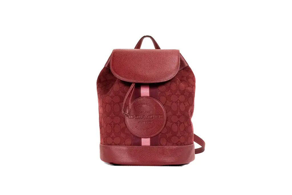 Coach Dempsey Red Apple Jacquard Canvas Logo Patch Backpack - WanderMart Co.