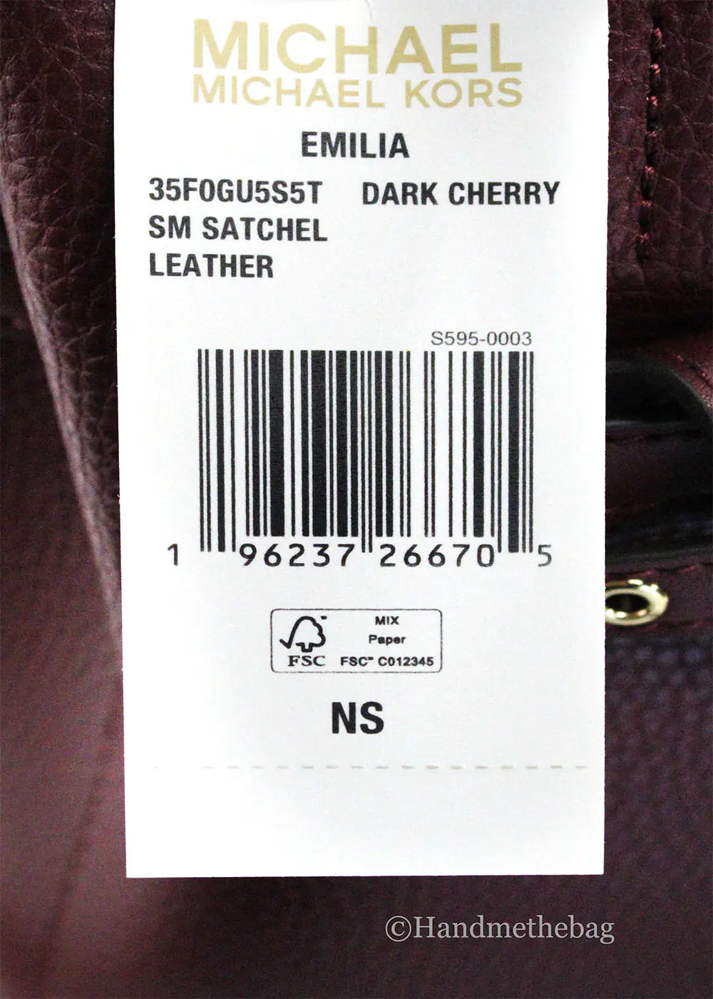 Michael Kors Emilia Small Dark Cherry Leather Satchel Bag