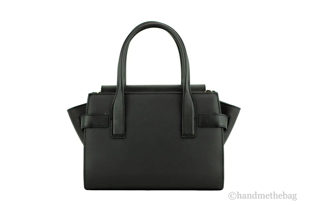 Michael Kors Carmen Medium Black Leather Satchel - WanderMart Co.