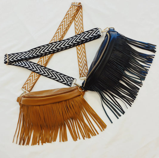 Vegan Leather Fringed Or Not Sling Bag - WanderMart Co.