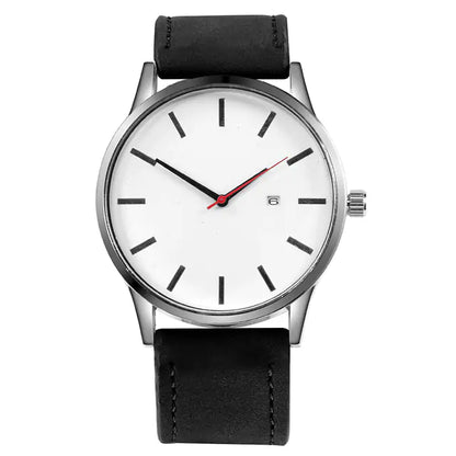 Leather Quartz Watch - WanderMart Co.