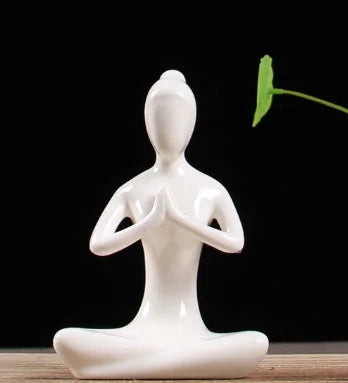 White Ceramic Yoga Figurines - WanderMart Co.