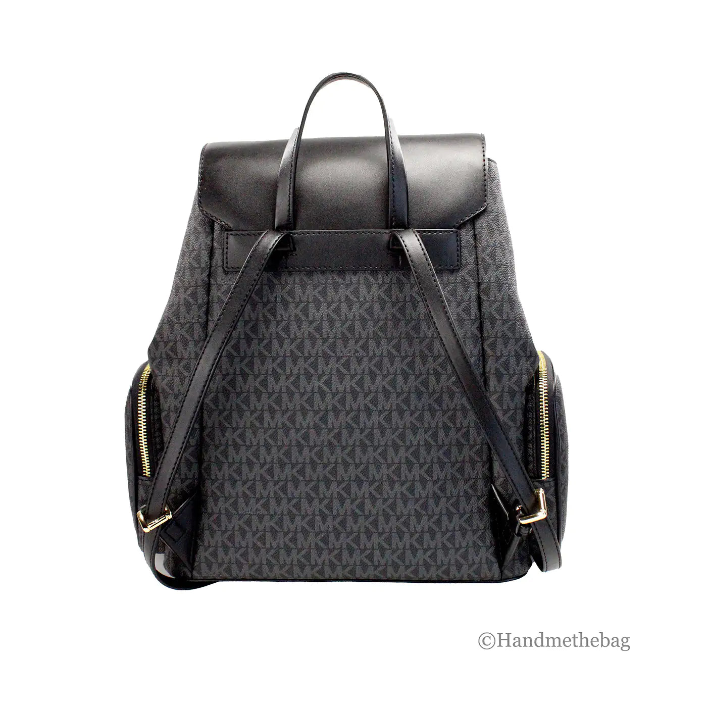 Michael Kors Jet Set Black Large PVC Chain Backpack - WanderMart Co.