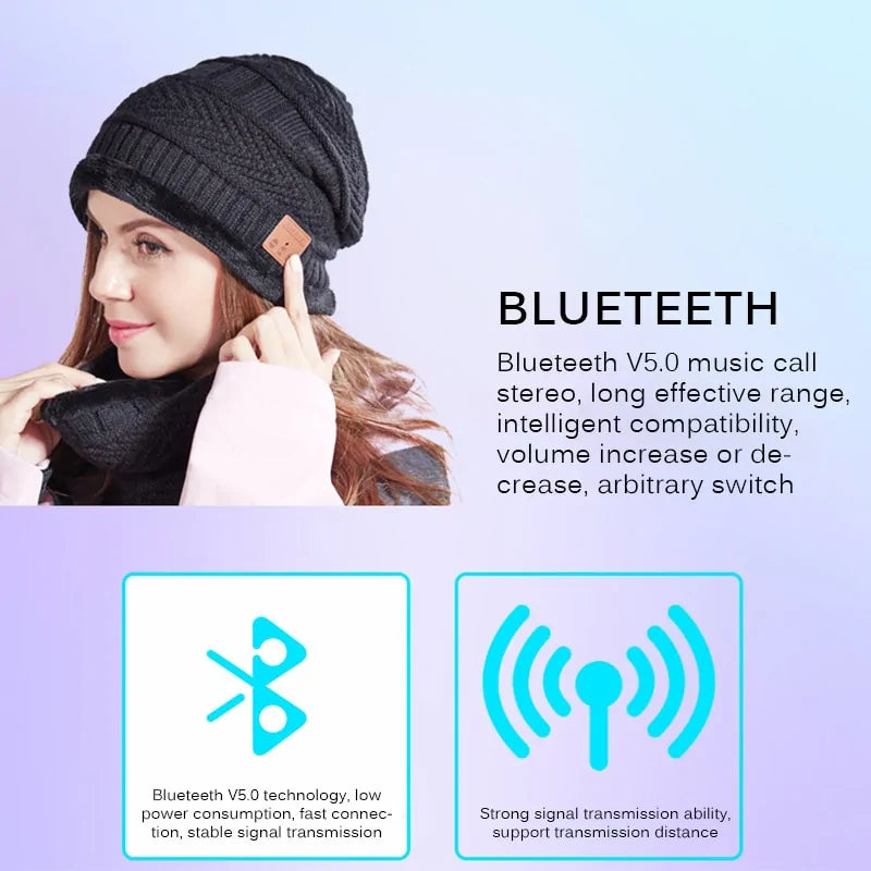 Beanie With Headphone Speaker Mic - WanderMart Co.