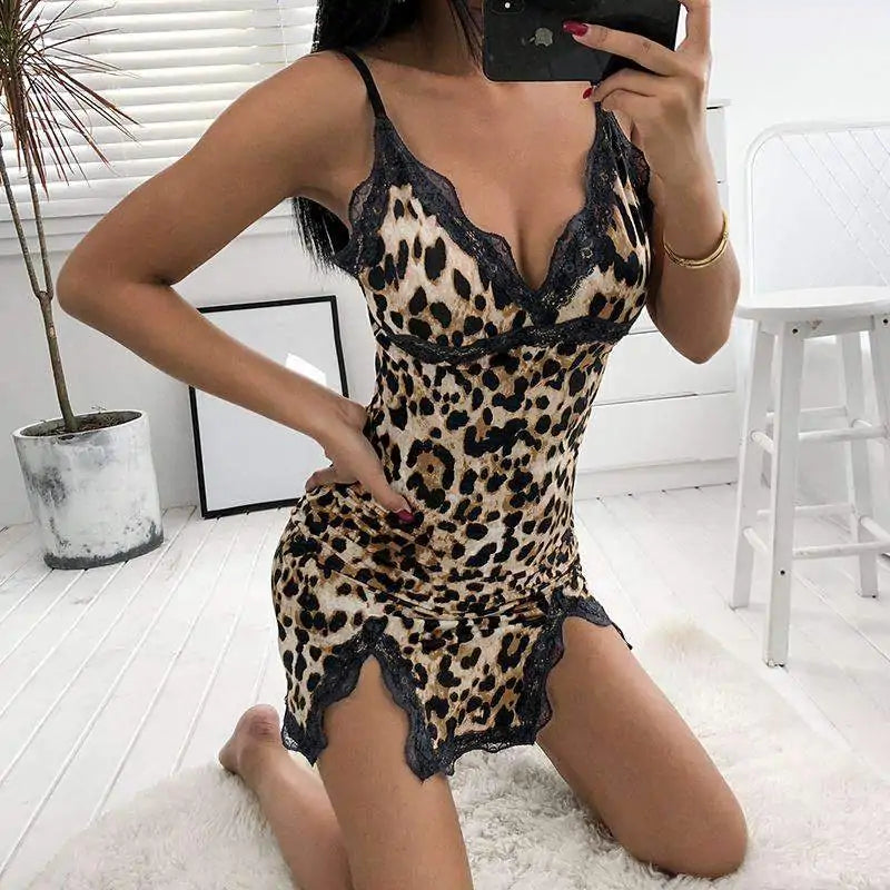 Vitalic Leopard Mini Dress - WanderMart Co.