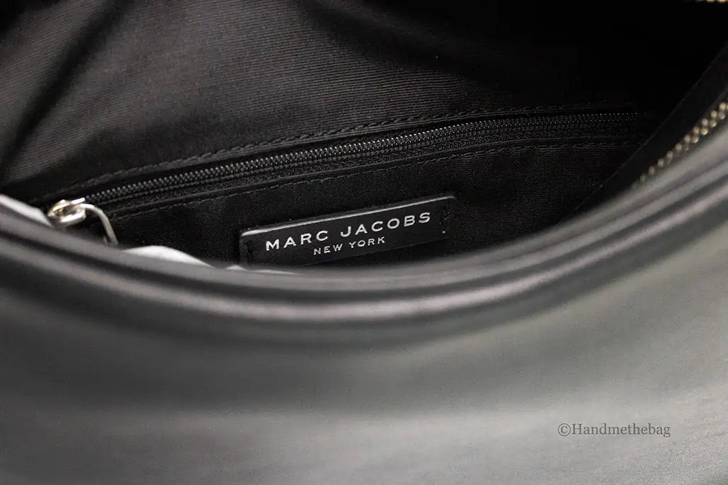 Marc Jacobs Tempo Small Black Leather Hobo Shoulder Bag - WanderMart Co.