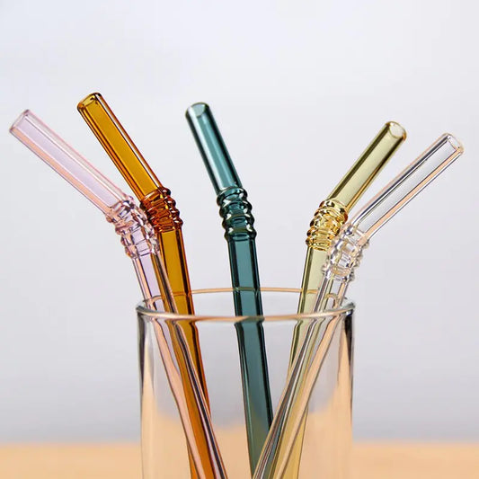 Colorful Straw Glass Drinking - WanderMart Co.