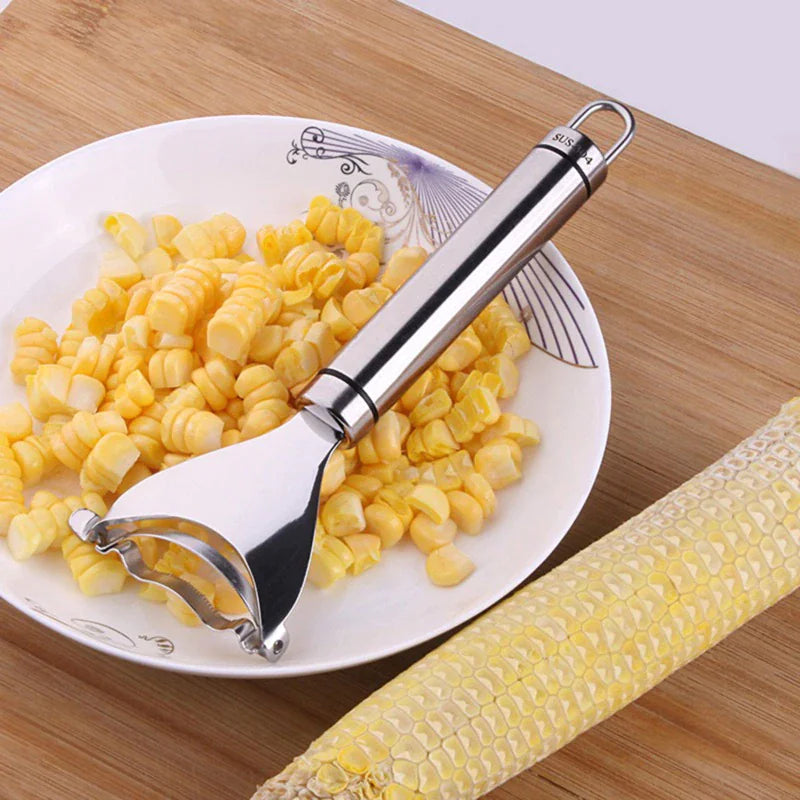 2x Corn Cob Peeler Stainless Steel Thresher Stripper Remover Kitchen Cutter Tool - WanderMart Co.