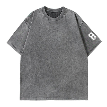 Distressed Round Neck Short Sleeve T-Shirt - WanderMart Co.