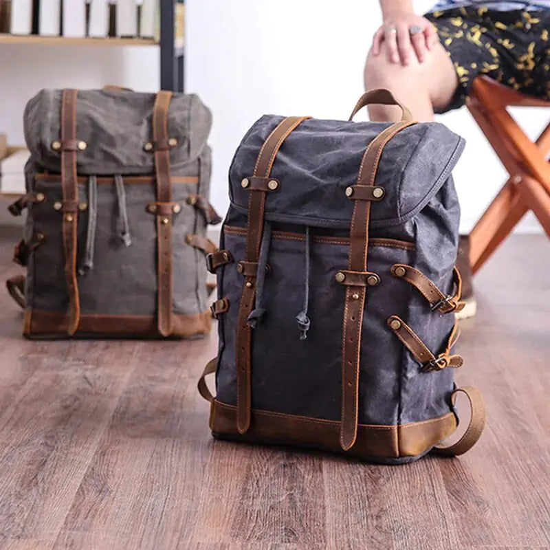 Waterproof Waxed Canvas Backpack - WanderMart Co.