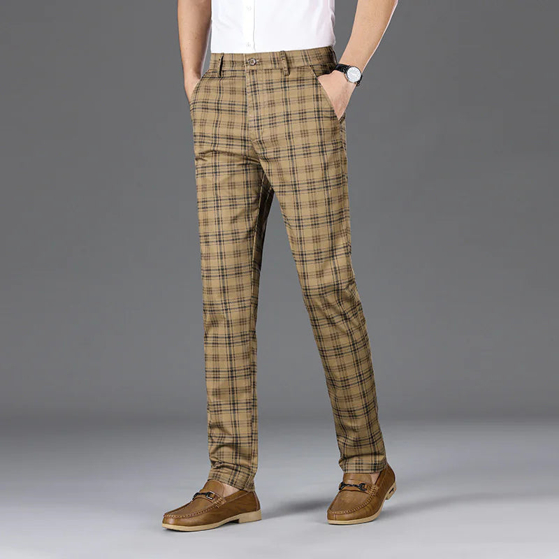 Men's Stripe Plaid Casual Pants - WanderMart Co.