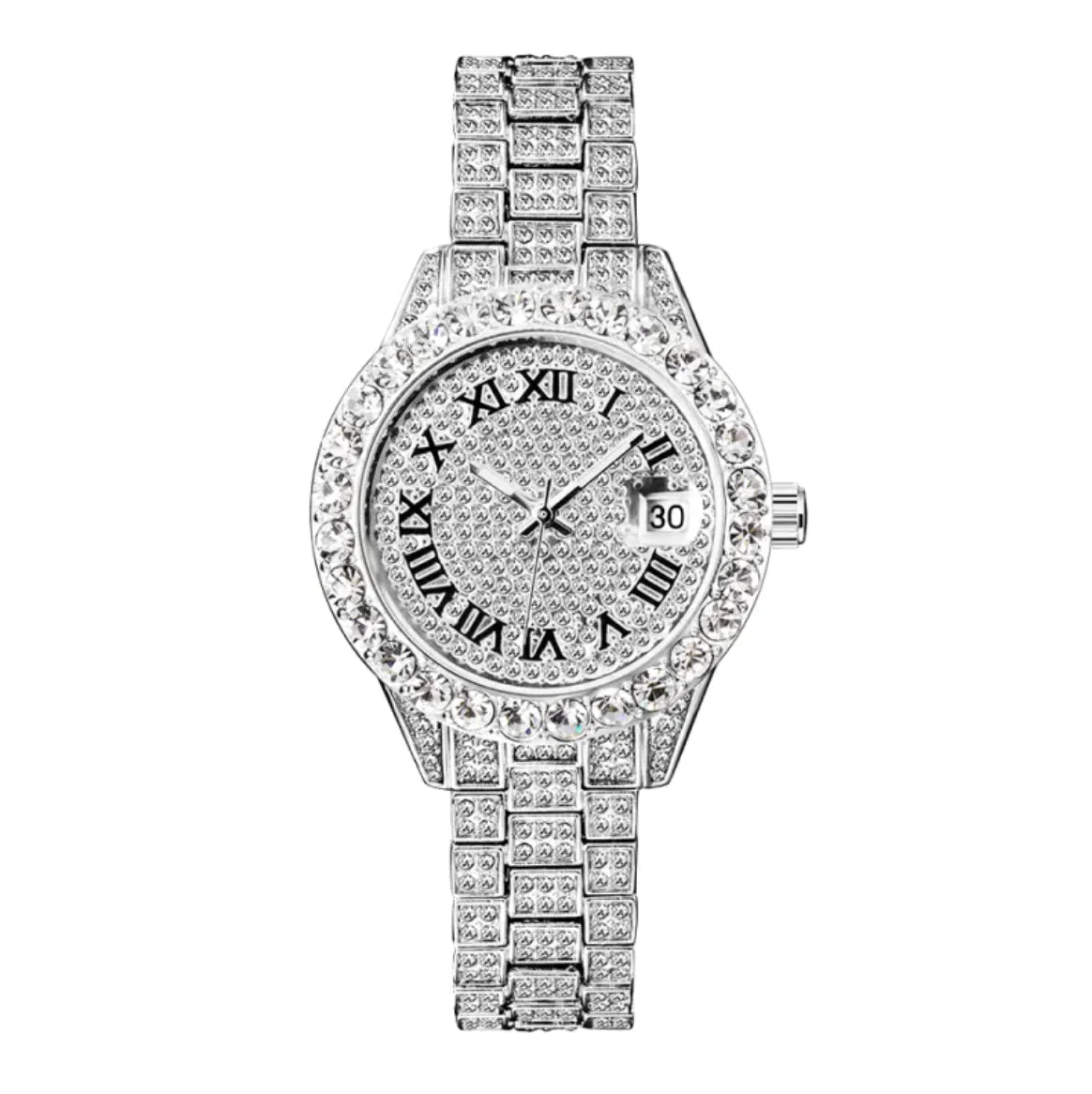 Luminous Women's Quartz Watch with Diamond Inlaid Waterproof Design and Calendar - WanderMart Co.