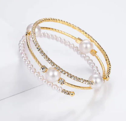 Pearl Crystal Rhinestone Bracelet