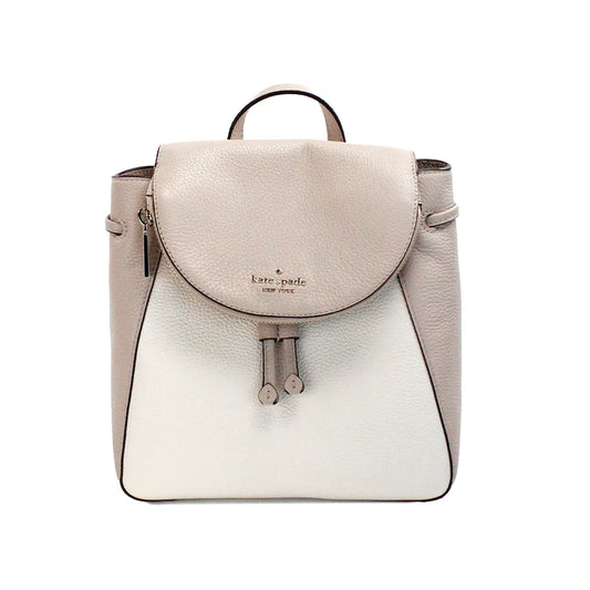 Kate Spade Leila Colorblock Warm Beige Leather Medium Backpack - WanderMart Co.