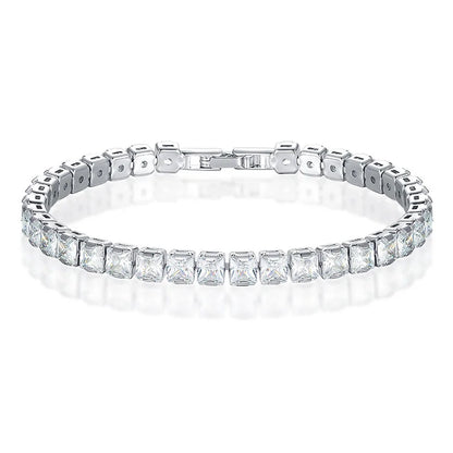 Clear Square Cubic Zirconia Tennis Bracelet - WanderMart Co.