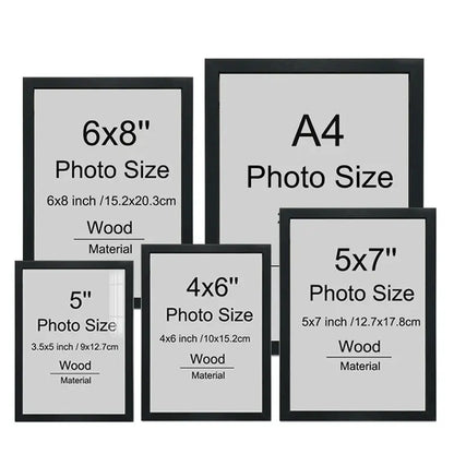 2 Pieces Black Wood Picture Frames - WanderMart Co.