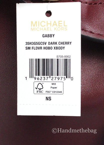 Michael Kors Gabby Dark Cherry Foldover Hobo Crossbody Bag - WanderMart Co.