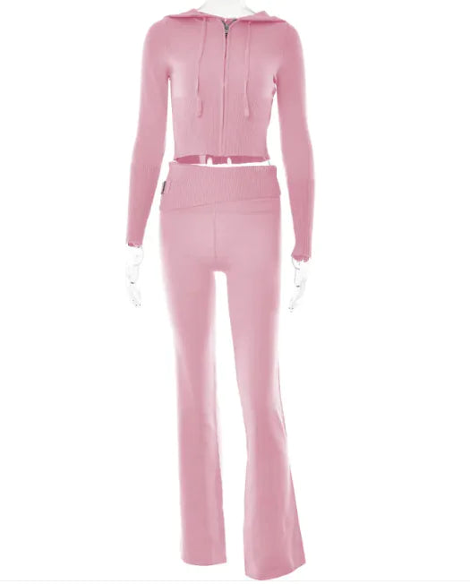 ChicComfort High-Waist Hoodie & Pants Set - WanderMart Co.