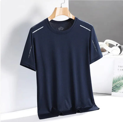 Men's Ice Silk Quick-Dry Tee – Breathable & Trendy Activewear - WanderMart Co.