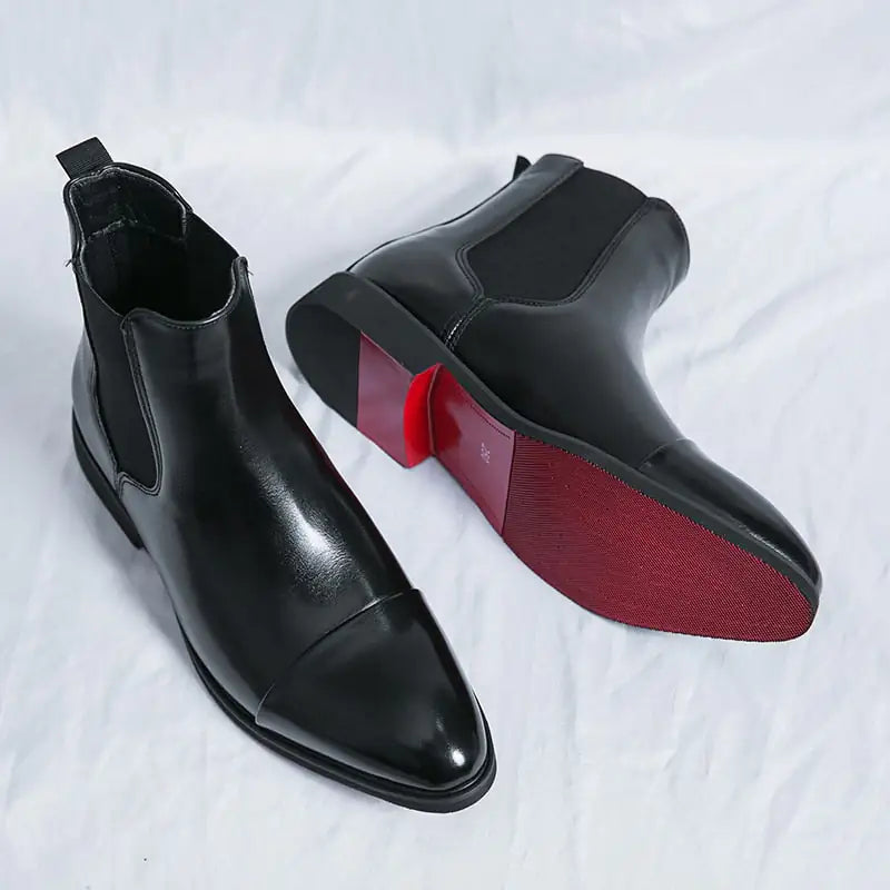 Red Bottom Chelsea Boots For Men - WanderMart Co.