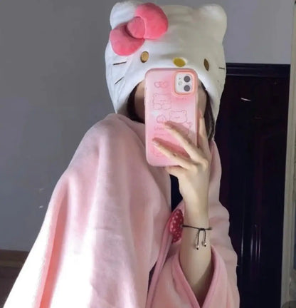 Hello Kitty Wearable Blanket Shawl Cloak - WanderMart Co.