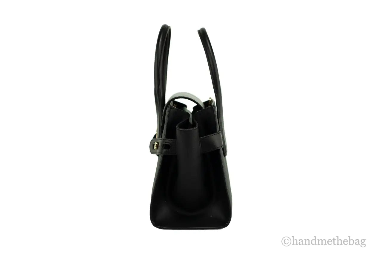 Michael Kors Carmen Medium Black Leather Satchel - WanderMart Co.