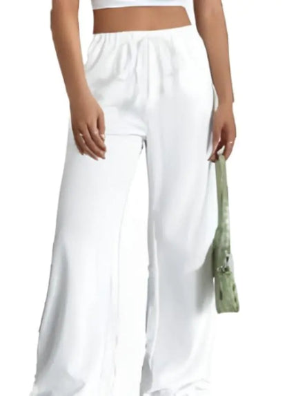 WHITE TIE WAIST OVERSIZED JOGGERS - WanderMart Co.