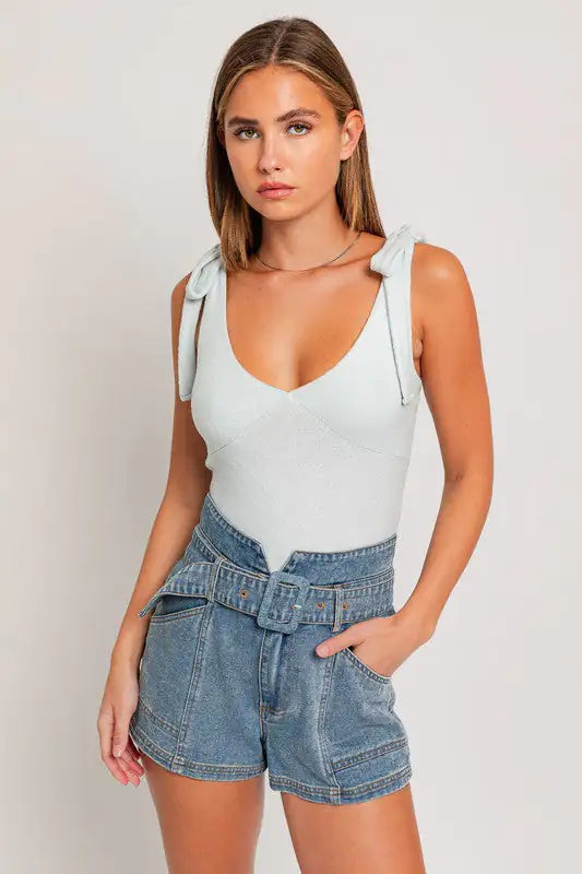 Strap Tie Bodysuit - WanderMart Co.