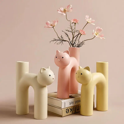 Cat Head Tube Vase - WanderMart Co.