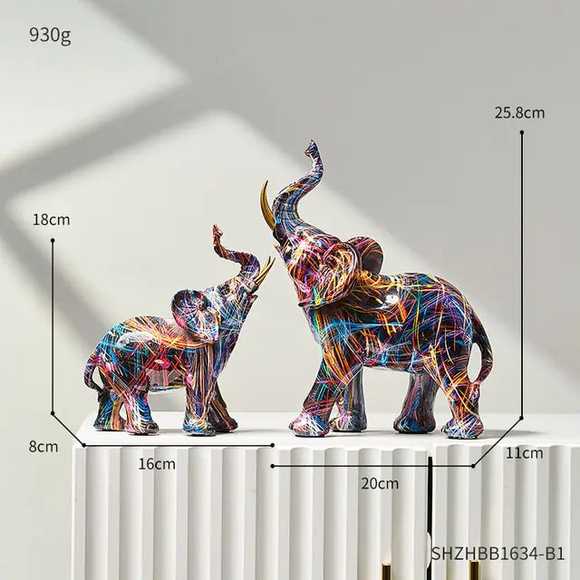 Painting Art Elephant Sculptures & Figurines Modern Decoration - WanderMart Co.