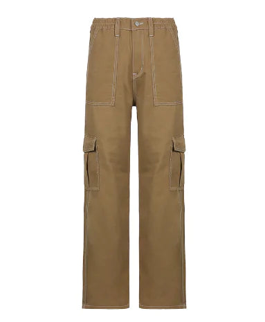 Cargo Solid Baggy Pants - WanderMart Co.