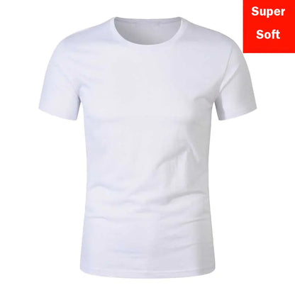 Man Summer Super soft white T shirts Men Short Sleeve - WanderMart Co.