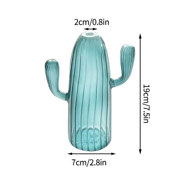 Modern Transparent Cactus Glass Vase for Room Decoration - WanderMart Co.