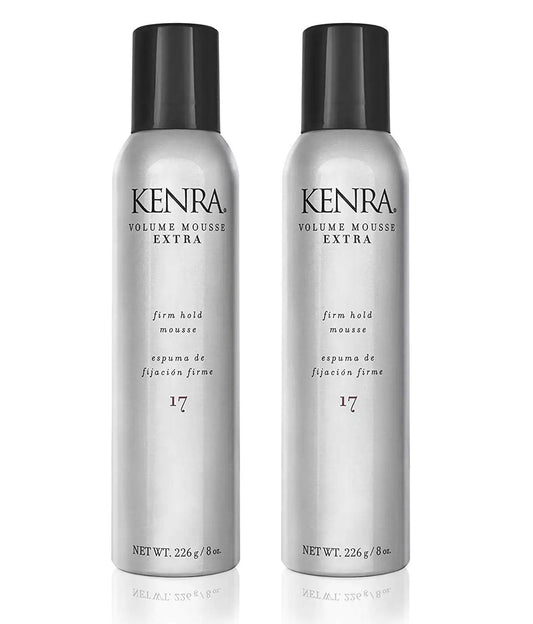 Kenra Volume Mousse Extra 17 | Firm Hold Mousse | Alcohol Free | Non-drying, Non-flaking Lightweight Formula | Tames Frizz & Conditions |Thermal Protection up to 450F| All Hair Types 8 Ounce (Pack of 2) - WanderMart Co.