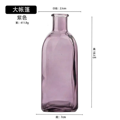 Colorful Glass Vase Transparent Simple Glass Bottle - WanderMart Co.