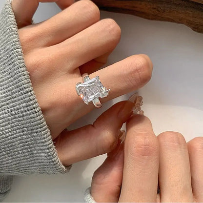 Adjustable Square Zircon Ring - WanderMart Co.